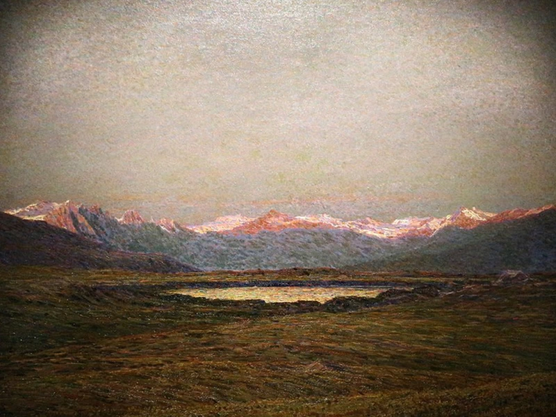 1864-Carlo Cressini - Ttramonto sereno (foscagno - valtellina), 1920-25 ca